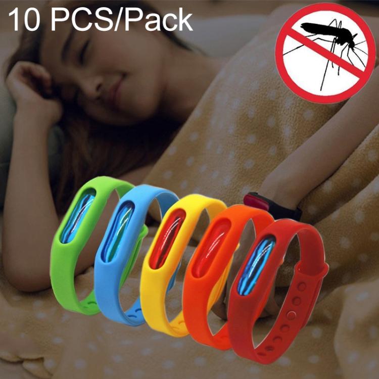 Anti-mosquito Silicone Repellent Bracelet Buckle Wristband Bugs Away, Suitable for Children and Adults, Length:23cm, Random Color Delivery, 10 PCS