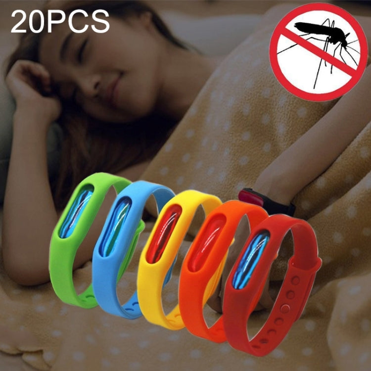Anti-mosquito Silicone Repellent Bracelet Buckle Wristband Bugs Away, Suitable for Children and Adults, Length:23cm, Random Color Delivery, 20 PCS