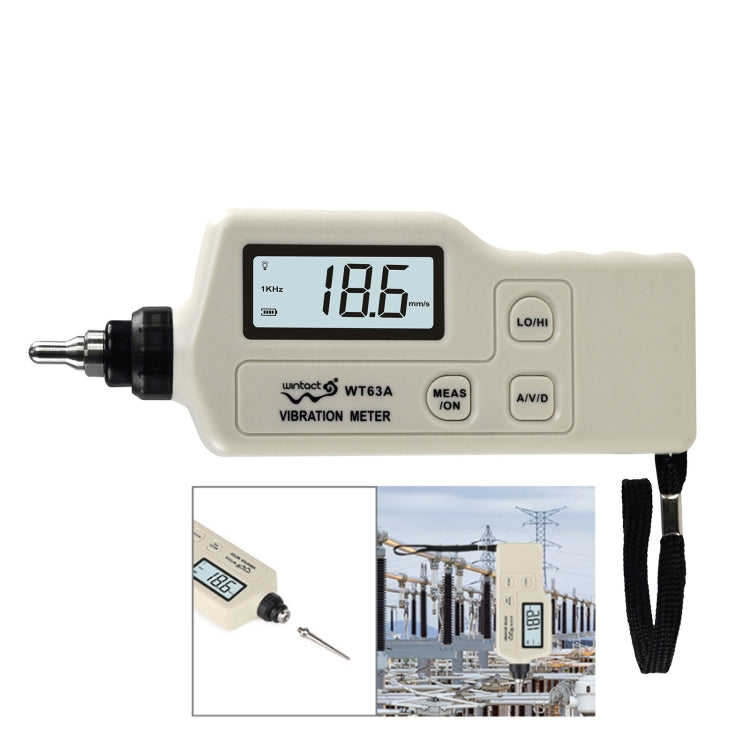 Vibration Meter Digital Tester Vibrometer Analyzer Acceleration Velocity, Wintact WT63A