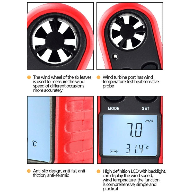Wintact WT816 Digital Electronic Thermometer Anemometer