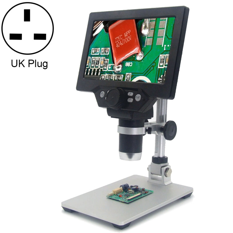 G1200 7 inch LCD Screen 1200X Portable Electronic Digital Desktop Stand Microscope, AU Plug