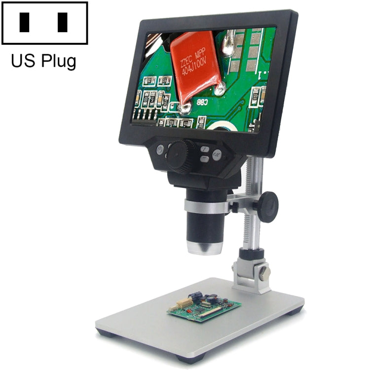 G1200 7 inch LCD Screen 1200X Portable Electronic Digital Desktop Stand Microscope, AU Plug