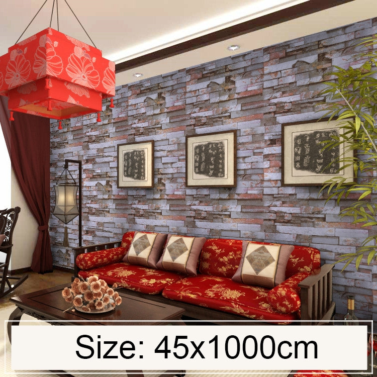 Creative 3D Stone Brick Decoration Wallpaper Stickers Bedroom Living Room Wall Waterproof Wallpaper Roll, Size: 45 x 1000cm, Mica brick