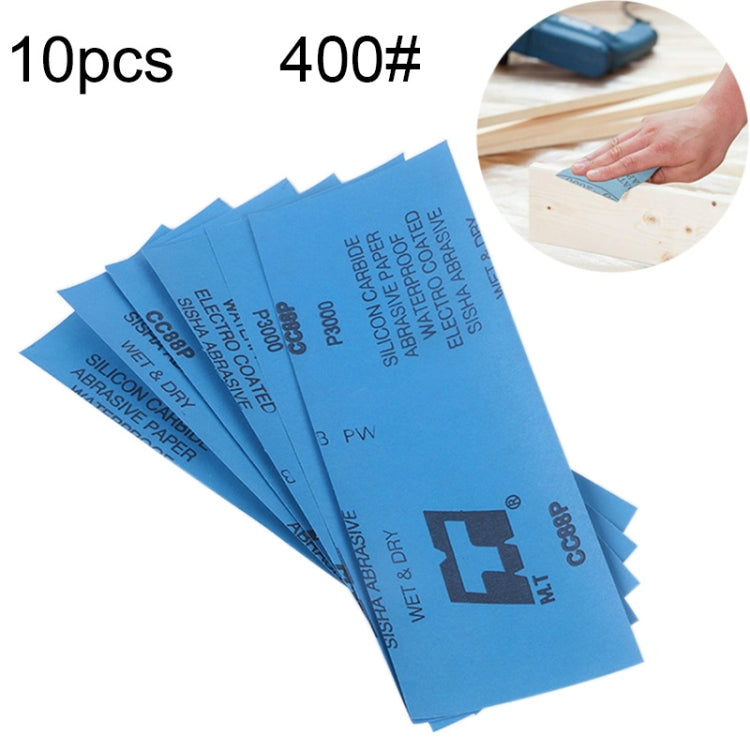10pcs Grit 400 Wet And Dry Polishing Grinding Sandpaper，Size: 23 x 9cm