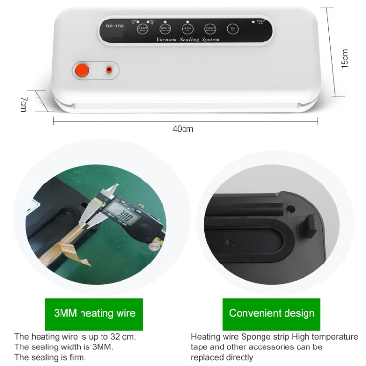 Household Commercial Food Vacuum Plastic Packaging Machine Sealer Closer Machine, EU Plug