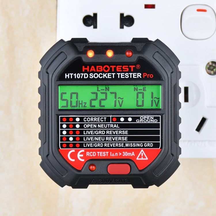 HABOTEST HT107D Multifunctional Digital Display Socket Tester