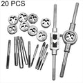 Multi-specification Tap and Die Combination Set Hand Metric Wire Tapping Wrench Winch, 20 PCS