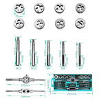 Multi-specification Tap and Die Combination Set Hand Metric Wire Tapping Wrench Winch, 20 PCS