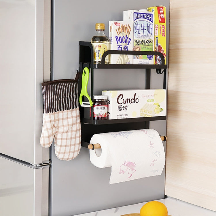 Kitchen Double Layers Magnetic Refrigerator Rack Storage Holder, Double Layers — Double Layers