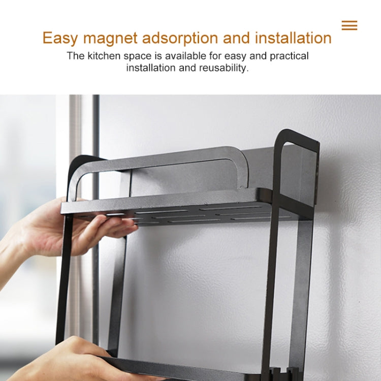 Kitchen Double Layers Magnetic Refrigerator Rack Storage Holder, Double Layers — view 6