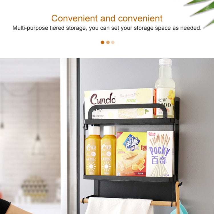 Kitchen Double Layers Magnetic Refrigerator Rack Storage Holder, Double Layers — view 8