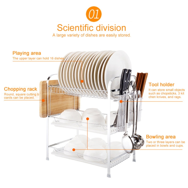 Multi-function Kitchen Stainless Steel Double Diskes Rack Hanging Knife Chopping Block Holder — view 4