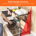 62cm Stainless Steel Kitchen Bowl Dish Knife Chopping Block Chopsticks Drain Rack Storage Holder, Deluxe Version