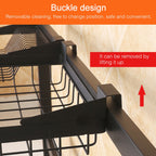 62cm Stainless Steel Kitchen Bowl Dish Knife Chopping Block Chopsticks Drain Rack Storage Holder, Deluxe Version