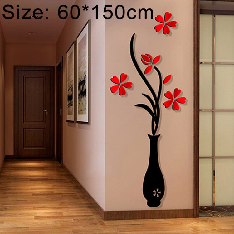 Creative Vase 3D Acrylic Stereo Wall Stickers TV Background Wall Corridor Home Decoration, Size: 60*150cm — HC6172D