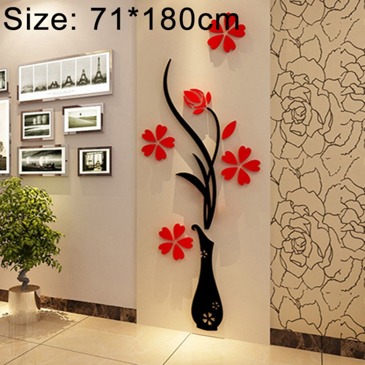 Creative Vase 3D Acrylic Stereo Wall Stickers TV Background Wall Corridor Home Decoration, Size: 71x180x5cm