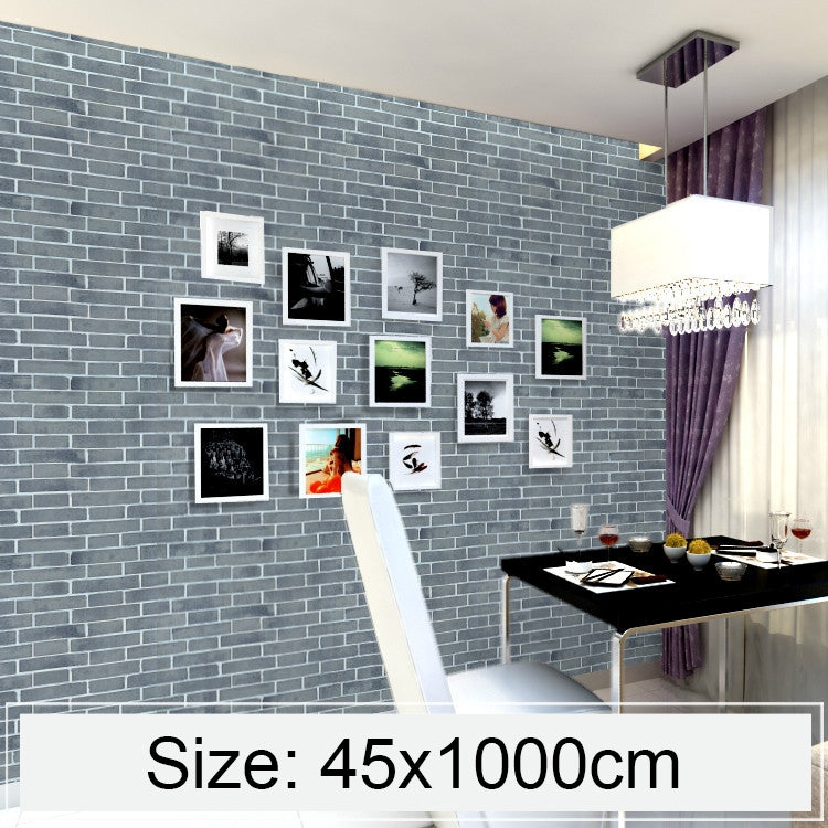 Creative 3D Stone Brick Decoration Wallpaper Stickers Bedroom Living Room Wall Waterproof Wallpaper Roll, Size: 45 x 1000cm, Mediterranean gray brick