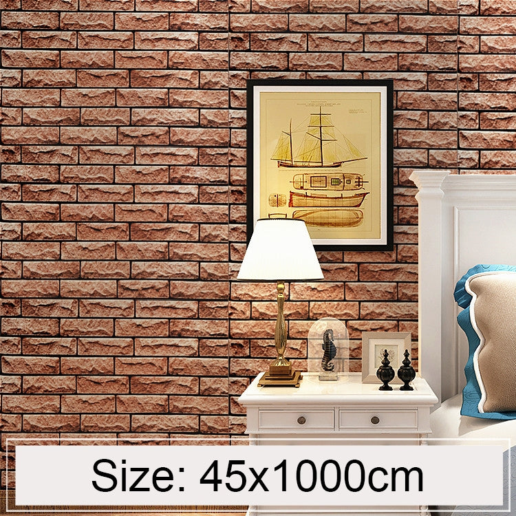 Creative 3D Stone Brick Decoration Wallpaper Stickers Bedroom Living Room Wall Waterproof Wallpaper Roll, Size: 45 x 1000cm, Artisan brick