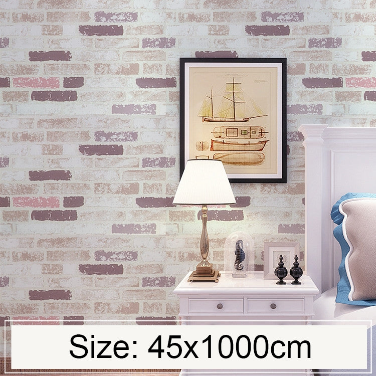Creative 3D Stone Brick Decoration Wallpaper Stickers Bedroom Living Room Wall Waterproof Wallpaper Roll, Size: 45 x 1000cm, Color brick
