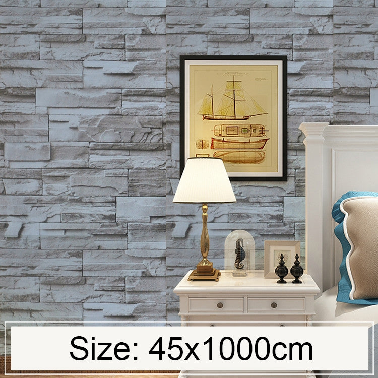 Creative 3D Stone Brick Decoration Wallpaper Stickers Bedroom Living Room Wall Waterproof Wallpaper Roll, Size: 45 x 1000cm, Stucco brick