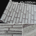 Creative 3D Stone Brick Decoration Wallpaper Stickers Bedroom Living Room Wall Waterproof Wallpaper Roll, Size: 45 x 1000cm, Gray brick