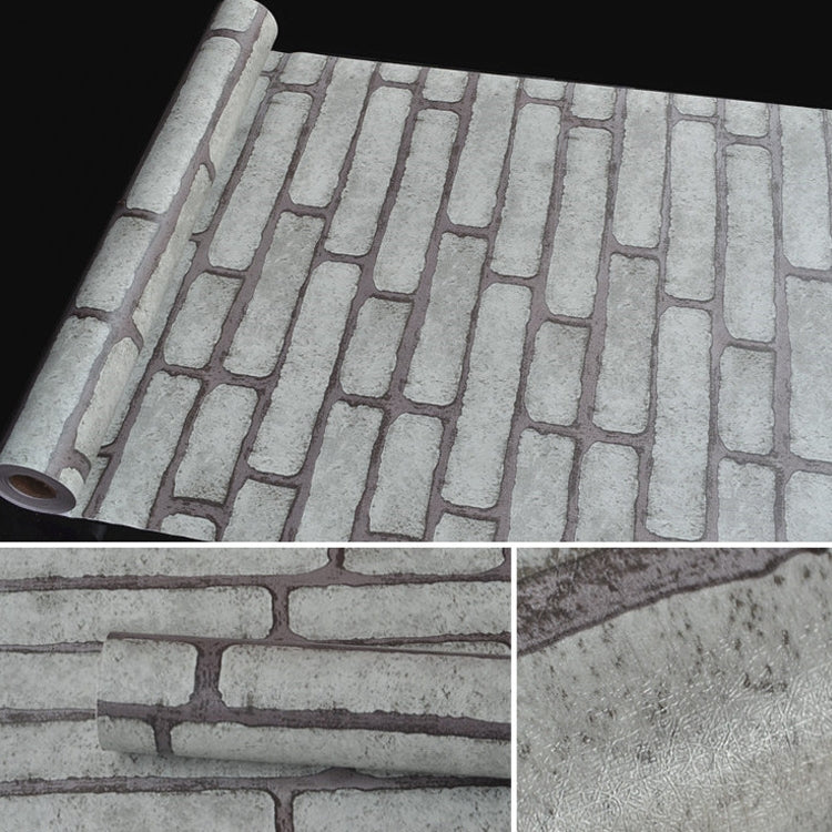 Creative 3D Stone Brick Decoration Wallpaper Stickers Bedroom Living Room Wall Waterproof Wallpaper Roll, Size: 45 x 1000cm, Gray brick