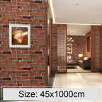 Creative 3D Stone Brick Decoration Wallpaper Stickers Bedroom Living Room Wall Waterproof Wallpaper Roll, Size: 45 x 1000cm, Coffee brick