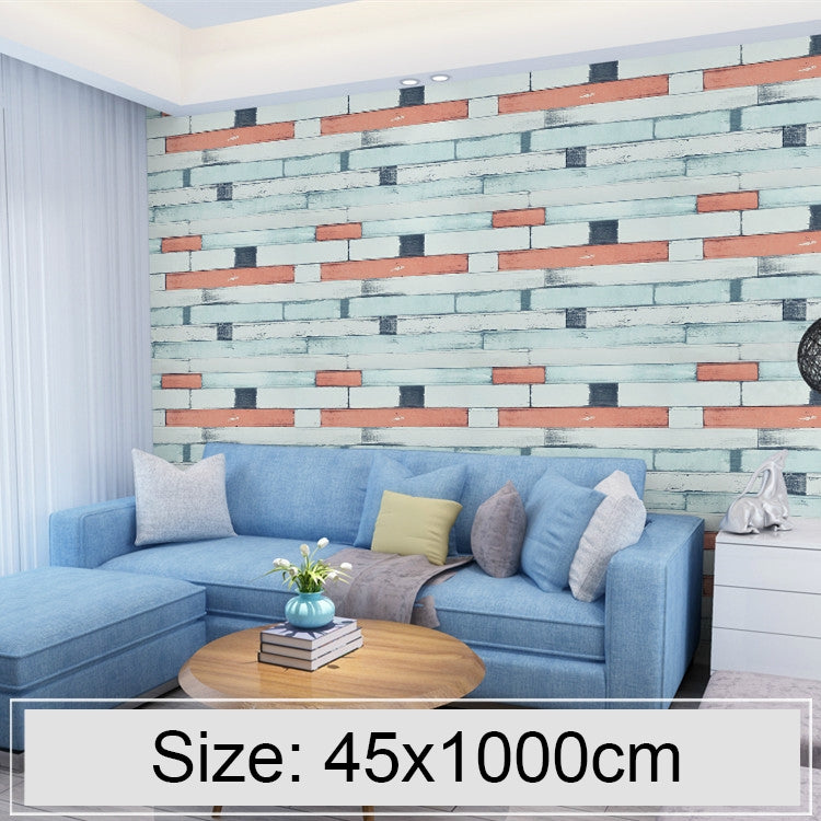 Creative 3D Stone Brick Decoration Wallpaper Stickers Bedroom Living Room Wall Waterproof Wallpaper Roll, Size: 45 x 1000cm, Wood stone