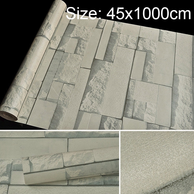 Creative 3D Stone Brick Decoration Wallpaper Stickers Bedroom Living Room Wall Waterproof Wallpaper Roll, Size: 45 x 1000cm, Qingyun Stone