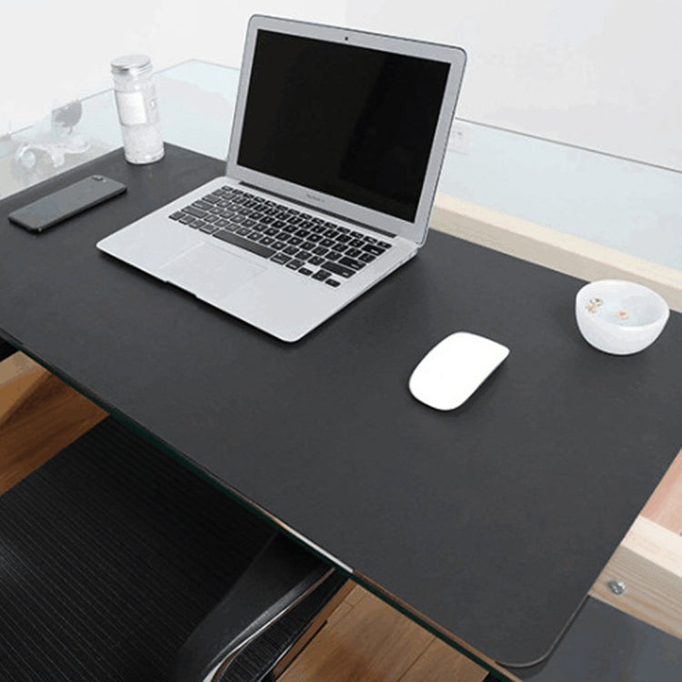 Multifunction Business Double Sided PU Leather Mouse Pad Keyboard Pad Table Mat Computer Desk Mat, Size: 90 x 45cm — Silver Grey