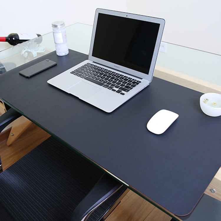 Multifunction Business PU Leather Mouse Pad Keyboard Pad Table Mat Computer Desk Mat — Apricot