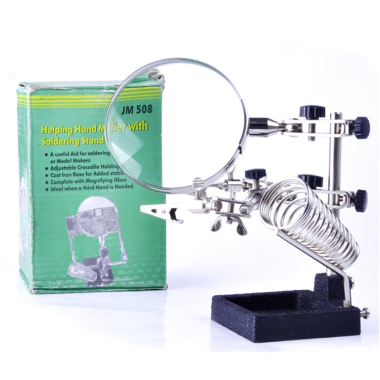 90mm Diameter 5X Multifunction Spring Iron Stand with Magnifying Glass — view 9