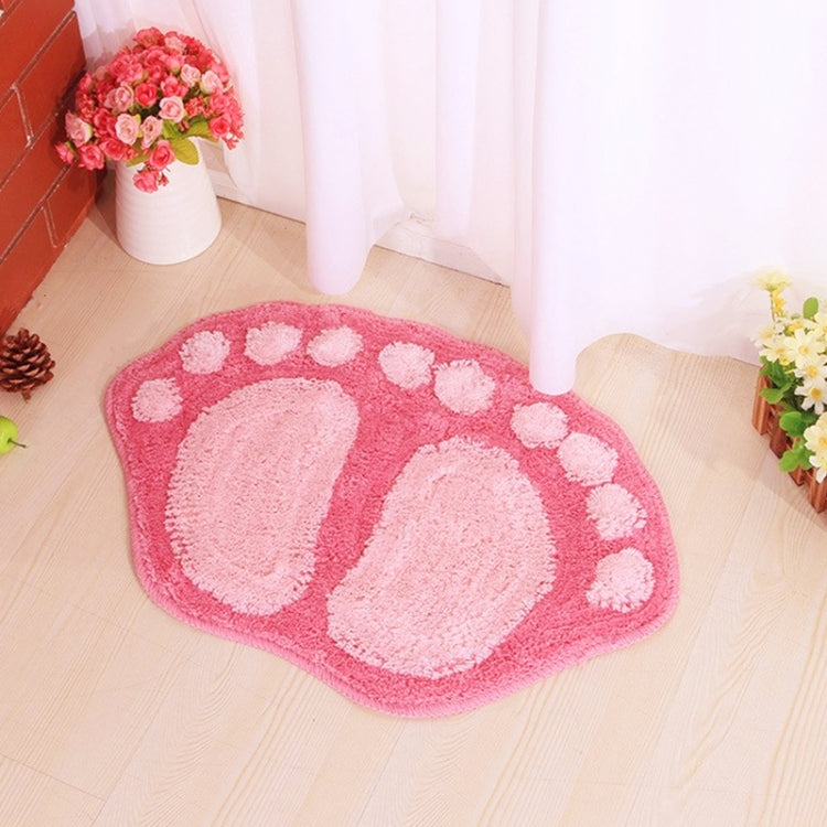 1390 Foot-shaped Non Slip Shaggy Soft Water Absorption Bedroom Bathroom Carpet Mat
