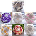 Wedding Holding Pearl Diamond Flowers Bridal Bouquet Accessories Bridesmaid Rhinestone Party Wedding Decoration Supplies, Diameter: 20cm