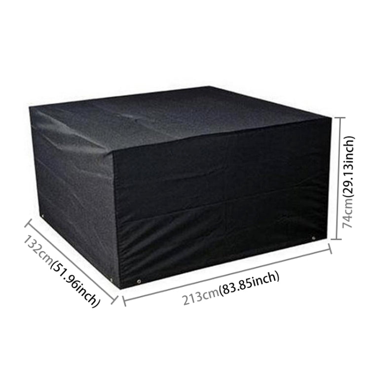 Anti-UV Waterproof Dust-proof 210D Oxford Cloth Folding Table Chairs Protective Cover Outdoor Furniture Set Cover, Size: 213*132*74cm(Black)