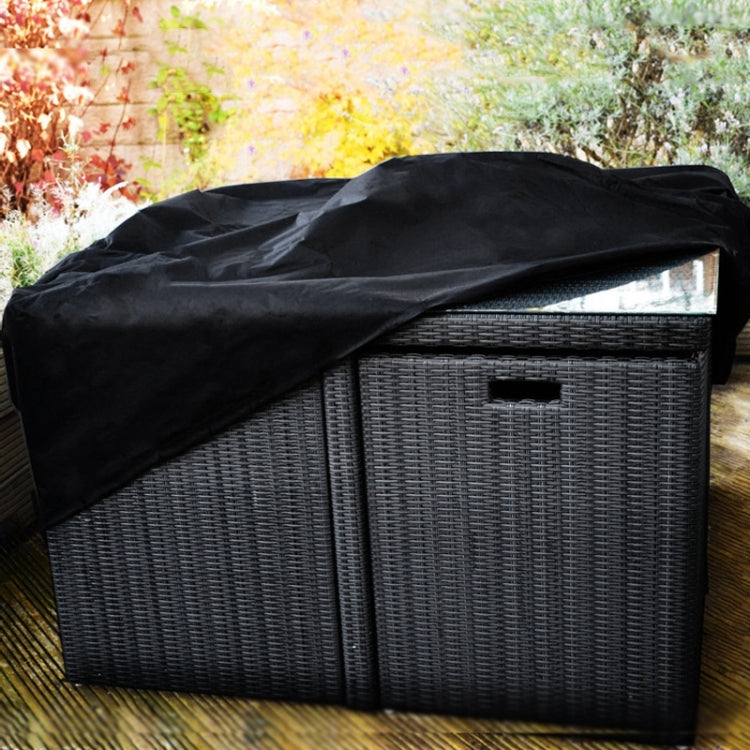 Anti-UV Waterproof Dust-proof 210D Oxford Cloth Folding Table Chairs Protective Cover Outdoor Furniture Set Cover, Size: 213*132*74cm(Black)