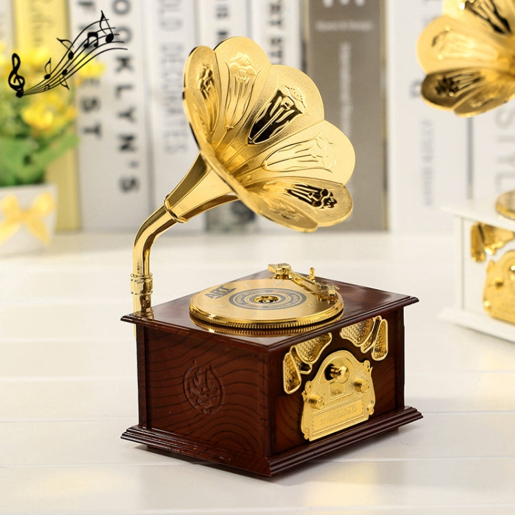 Style Jewelry Sky City Music Box Home Decoration, Random Color Delivery, Retro Phonograph
