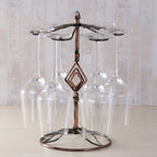 Iron Hanging Wine Glass Shelf Drain Rack Diamond Shape Cup Holder