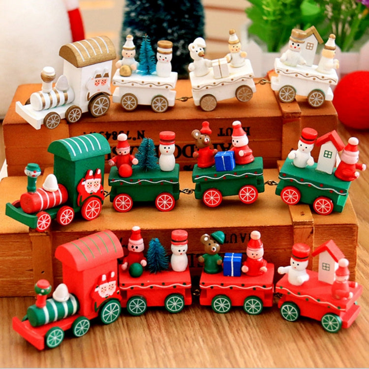 Christmas Dinner Table Decoration, Wooden Trains Children Kindergarten Christmas Decoration Ornaments Gifts