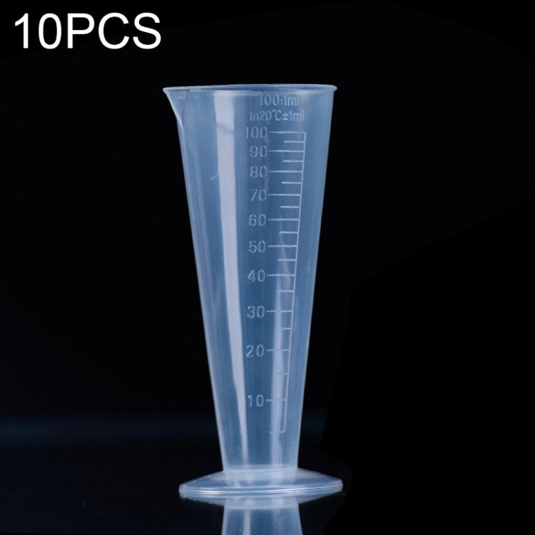 10 PCS 100ml Food Grade PP Plastic Flask Digital Cone Measuring Cup Cylinder Scale Measure Glass Lab Laboratory Tools