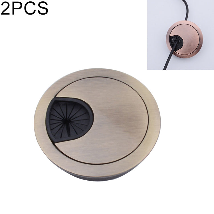 2 PCS Desk Computer Desktop Zinc Alloy Round Threading Box Hole Cover, Hole Diameter: 60mm (Green Bronze) — view 11