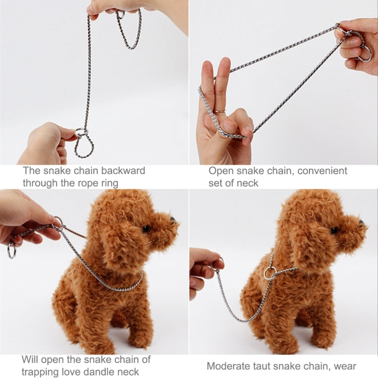 35cm Pet P Chain Pet Collars Pet Neck Strap Dog Neckband Snake Chain Dog Chain Solid Metal Chain Dog Collar
