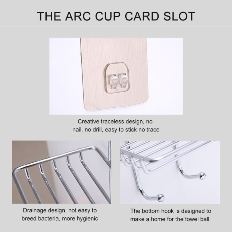 Creative Double Layer Stainless Steel Soap Stand Non-trace Magic Sticker Style Soap Dish Bathroom Shelf Belt Hanger