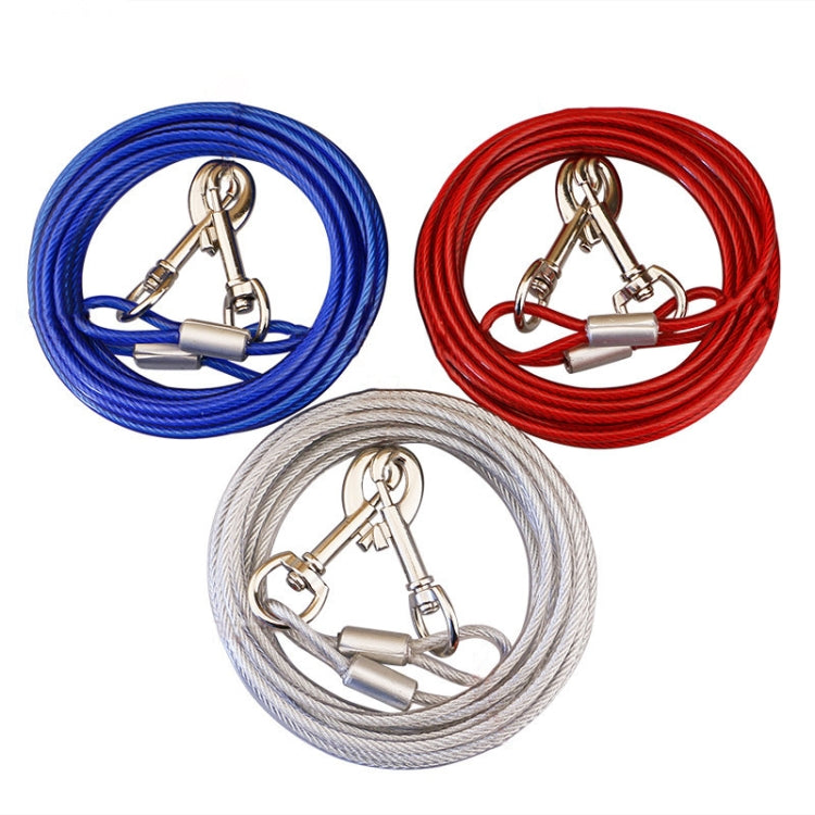 Double-end Steel Wire Rope Pet Dogs 2 in 1 Traction Rope Pet Walking Leads With Handle, Random Color Delivery, Length: 3m