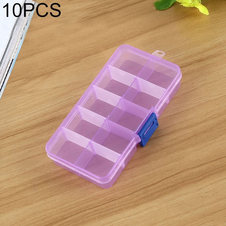 10 PCS Removable Grid Plastic Box Organizer for Jewelry Earring Fishing Hook Small Accessories, Size: Small, 10 Slots