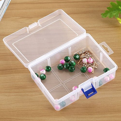 Plastic Jewelry Box Organizer Storage Container with Adjustable Dividers, Size: Large, 6 Slots