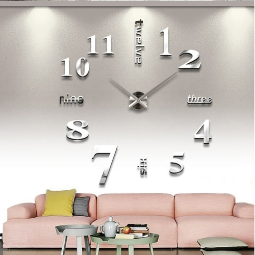 Creative 3D Mirror DIY Wall Sticker Clock, Size: 120*120cm, Size: 120*120cm , Size: 120*120cm