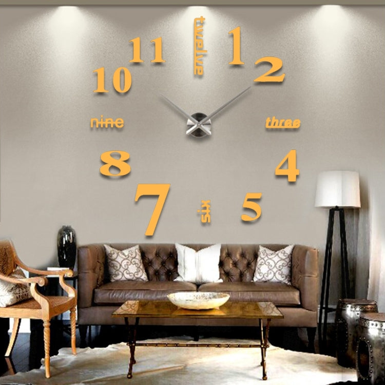 Creative 3D Mirror DIY Wall Sticker Clock, Size: 120*120cm, Size: 120*120cm , Size: 120*120cm