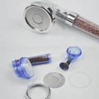 3 Settings Adjustable PC Negative Ions Shower Head, Size: Large, Interface: 2cm, 3 Settings Size: Large — 3 Settings Size: Large(Transparent)