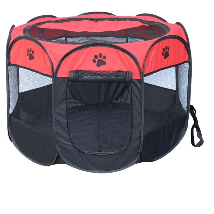 Fashion Oxford Cloth Waterproof Dog Tent Foldable Octagonal Outdoor Pet Fence, S, Size: 73 x 73 x 43cm — Blue